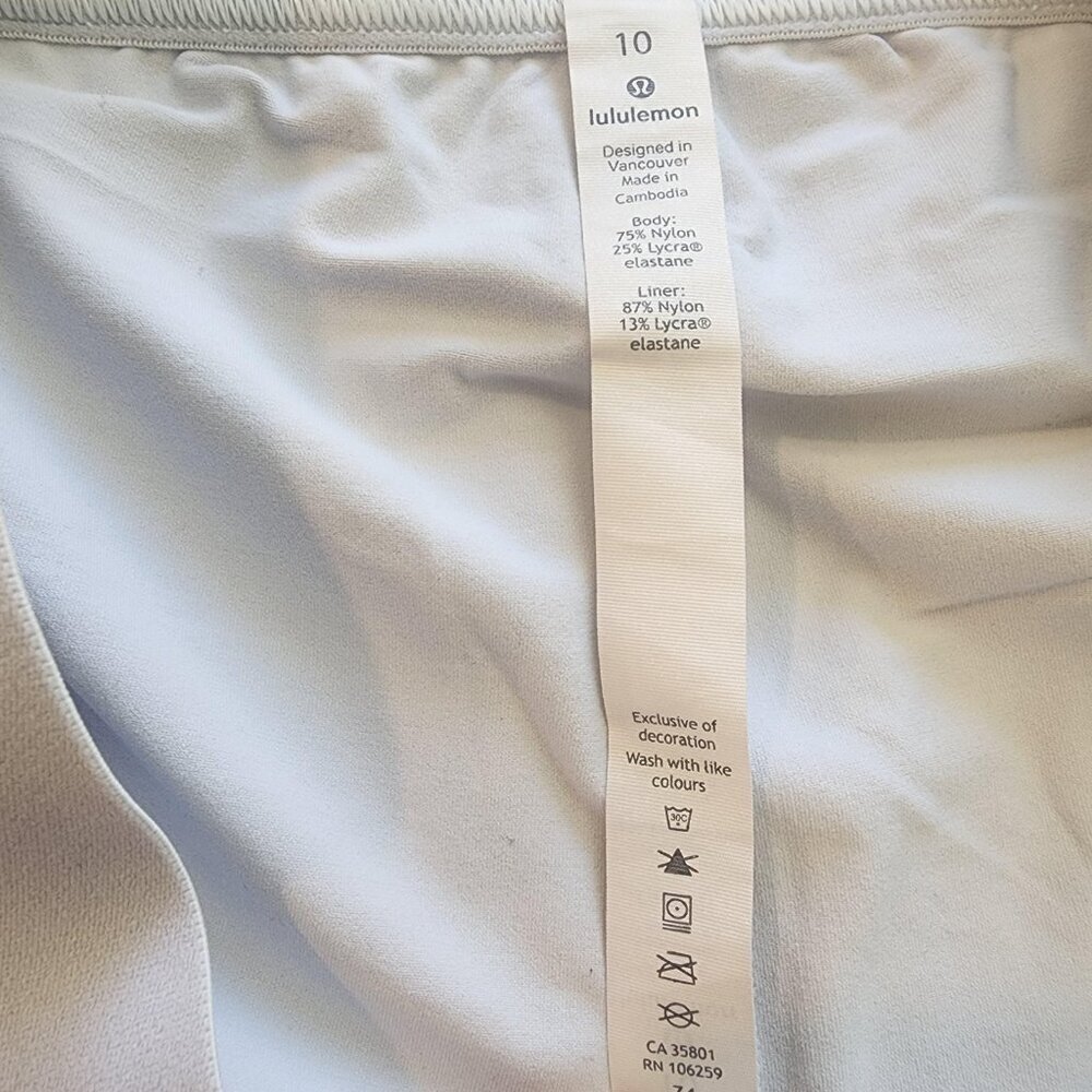 Lululemon Skirt Womens 10 Gray Pleated Tennis Athletic Liner Pockets Activewear - Picture 2 of 9